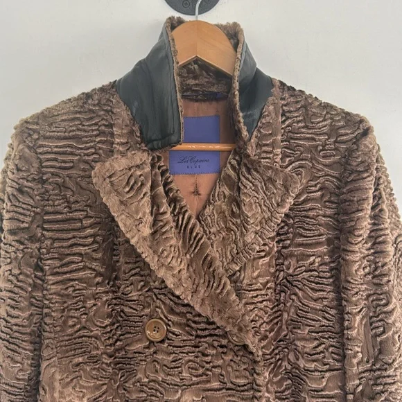Les Copains Brown Faux Fur Jacket, Sz IT44/US8 - Picture 11 of 12